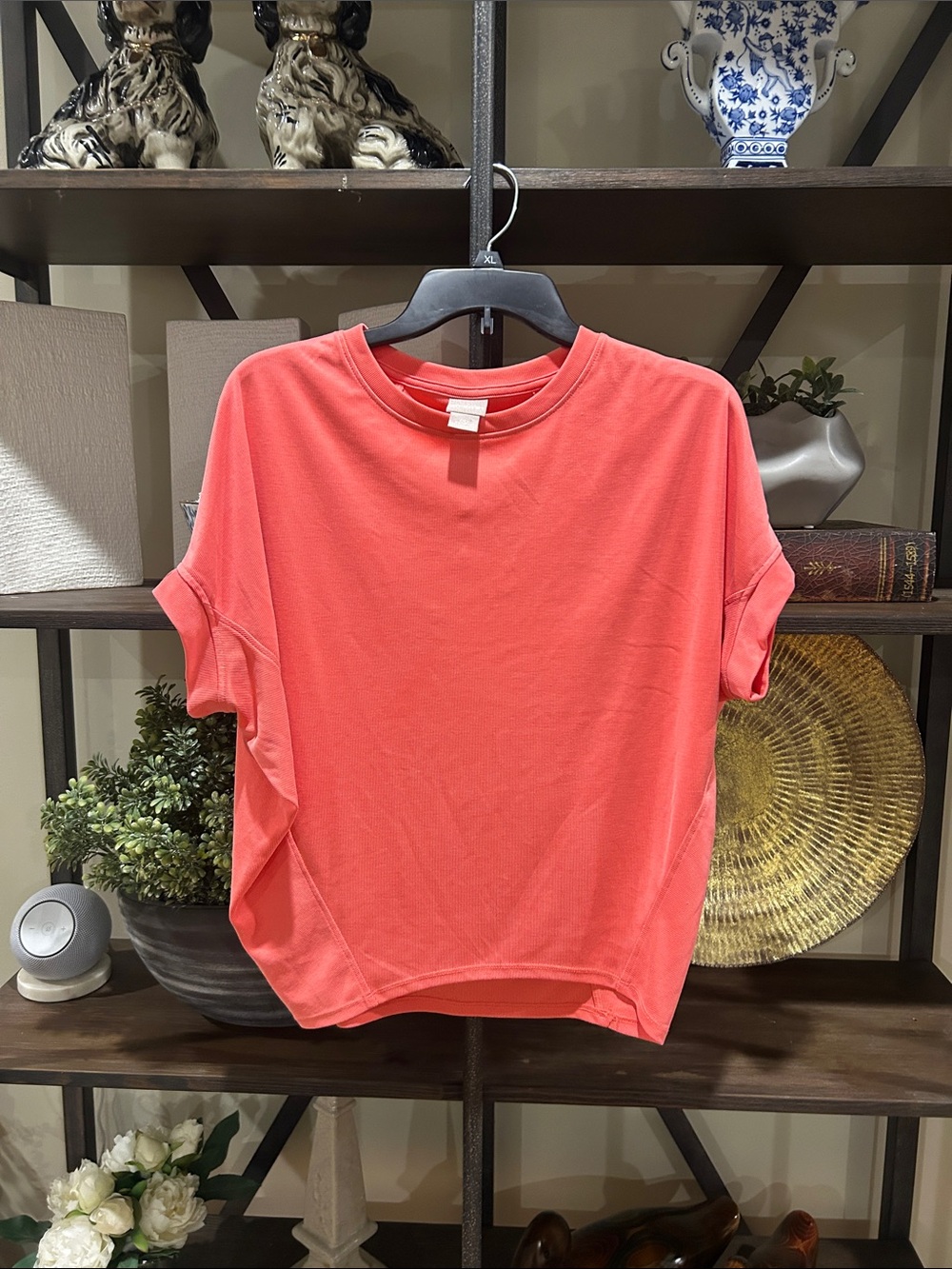 Chico’s 00 Coral Boxy Short-Sleeve Women's Top